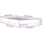 vidaXL Cadre de lit sans matelas chêne marron 90x190cm bois ingénierie