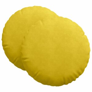 vidaXL Coussins de siège 2 Pièces Jaune Ø 40 x 13 cm Velours