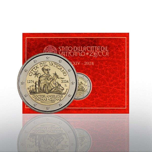 Pièce de monnaie 2 euro commémorative Vatican 2024 BU - Saint Thomas d'Aquin