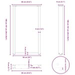 vidaXL Pieds de table de bar en U 2 pièces Anthracite 60 x (100-101) cm Acier