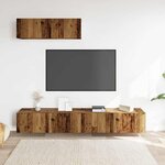 vidaXL Meubles TV muraux 3 Pièces vieux bois 100x30x30 cm bois ingénierie