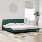 vidaXL Cadre de lit avec lumières LED vert foncé 200x200 cm velours