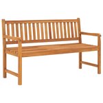 vidaXL Banc de jardin à 3 places avec table 150 cm Bois de teck massif