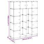 vidaXL Armoire modulaire 14 compartiments blanc 37 x 146 x 180 5 cm