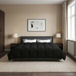 vidaXL Duvet d'hiver Matelassé Noir 240 x 260 cm Microfibre