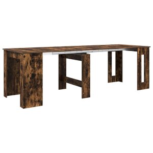 vidaXL Table à dîner 240 x 85 x 75 cm Bois d'ingénierie Chêne fumé