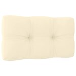 vidaXL Canapé d'angle de jardin avec coussins crème Bois de pin massif