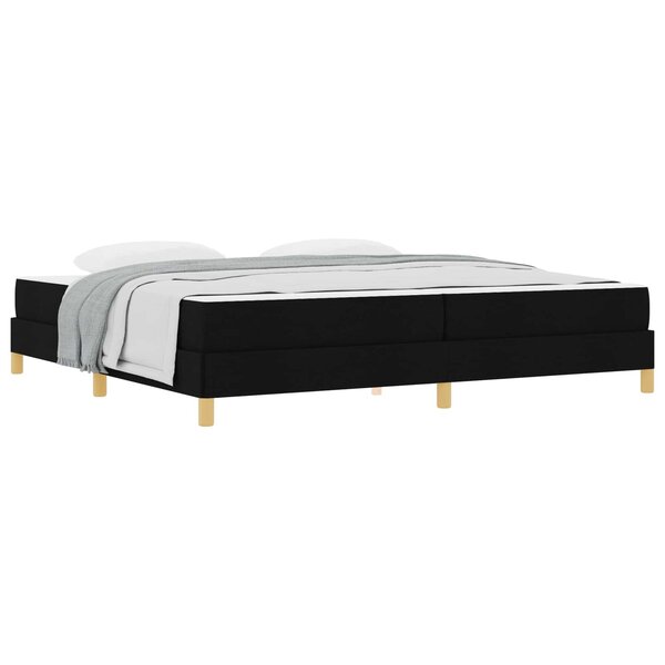 vidaXL Lit à ressorts avec matelas Noir 200 x 200 cm tissu