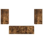 vidaXL Ensemble de meuble TV mural 4 Pièces Chêne fumé Bois d'ingénierie