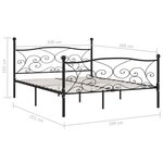 vidaXL Cadre de lit sans matelas avec sommier à lattes métal 200x200cm