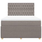vidaXL Sommier à lattes de lit avec matelas Taupe 140x190 cm Tissu