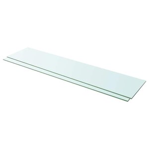 vidaXL Panneaux d'étagère 2 Pièces Verre Transparent 110 x 25 cm