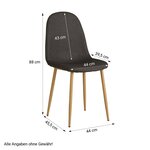 Chaise Salle à Manger Lot de 6 - Anthracite