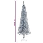 vidaXL Sapin de Noël étroit Argenté 180 cm