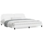 vidaXL Lit avec matelas blanc 200x200 cm similicuir