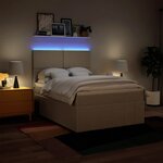 vidaXL Sommier à lattes de lit avec matelas Crème 140x190 cm Tissu