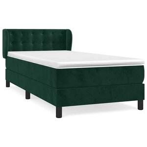 vidaXL Sommier à lattes de lit avec matelas Vert foncé 90x200 cm