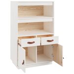 vidaXL Buffet haut Blanc 67x40x108 5 cm Bois massif de pin