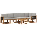 vidaXL Ensemble de canapés d'extérieur 7 Pièces Naturel et gris clair