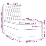 vidaXL Sommier à lattes de lit avec matelas Taupe 90x190 cm Tissu