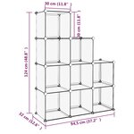 vidaXL Cubes de rangement 9 Pièces Noir PP