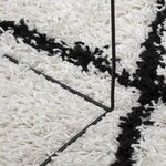 vidaXL Tapis shaggy à poils longs moderne crème et noir 200x200 cm