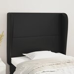 vidaXL Tête de lit avec oreilles Noir 103x23x118/128 cm Similicuir