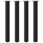 vidaXL Pieds de table de bar 4 pièces Noir 100-102 cm Acier