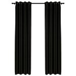 vidaXL Rideaux occultants Aspect de lin 2 Pièces Anthracite 140x225 cm