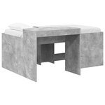 vidaXL Lit haut pour enfants avec bureau Gris béton Bois d'ingénierie