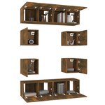 vidaXL Ensemble de meubles TV 8 Pièces Chêne fumé Bois d'ingénierie
