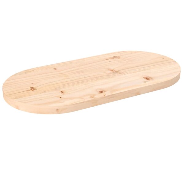 vidaXL Dessus de table 60x30x2 5 cm bois de pin massif ovale