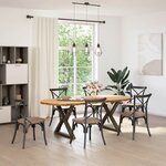 vidaXL Table à manger 220x100x74 cm bois de chêne massif ovale