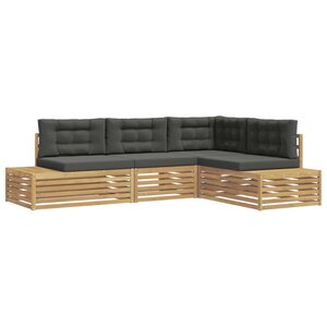 vidaXL 4 Pièce Ensemble de canapés d'extérieur Polyester Blanc