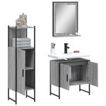 vidaXL Ensemble d'armoires de salle de bain 3 Pièces sonoma gris