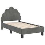 vidaXL Cadre de lit pour tout-petit avec tête de lit Gris foncé