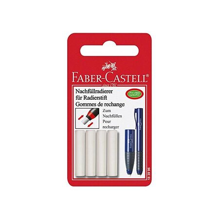 Pack de 4 gommes de recharge pour Crayon gomme x 5 FABER-CASTELL