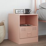 vidaXL Table de chevet rose 34 5x39x44 cm acier
