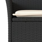 vidaXL Ensemble à manger de jardin et coussins 5 Pièces noir rotin acacia
