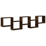 vidaXL Étagère cube murale 5 compartiments chêne fumé bois ingénierie