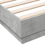vidaXL Cadre de lit avec LED sans matelas gris béton 150x200 cm