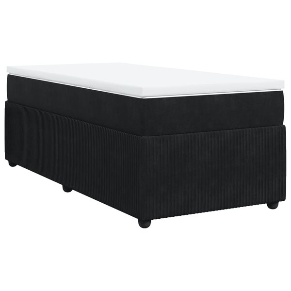 vidaXL Sommier à lattes de lit et matelas Noir 80x200 cm Velours
