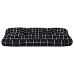 vidaXL Coussin de palette motif à carreaux noir 80x40x12 cm tissu