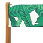 vidaXL Ensemble de bistro 3 Pièces motif de feuilles tissu et bois massif