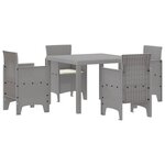 vidaXL Ensemble de salle à manger pour jardin 5 Pièces Gris clair