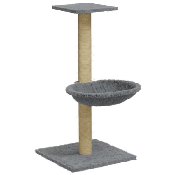 vidaXL Arbre à chat avec griffoir en sisal Gris clair 74 cm