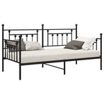 vidaXL Cadre de lit de jour avec tête de lit Noir 107 x 203 cm Acier