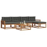 vidaXL Ensemble de canapés d'extérieur 6 Pièces Naturel et Anthracite