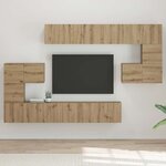 vidaXL Ensemble meuble TV 10 Pièces chêne artisanal 180 x 30 x 90.5 cm