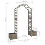 vidaXL Pergola de jardin avec jardinière Gris Bois pin massif